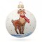 Shimmering Rudolf the Red-Nosed Reindeer Glass Ball Christmas Ornament 3.25 Inches